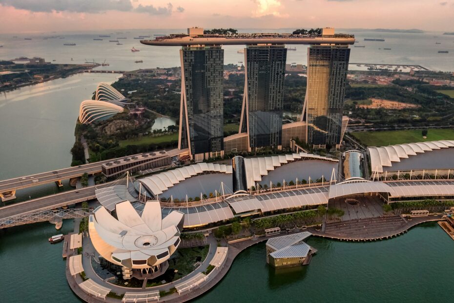 Drone view of Singapore